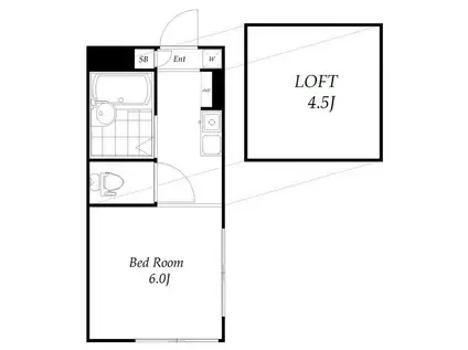 クレールアルブル妙蓮寺(ワンルーム/1階)の間取り写真