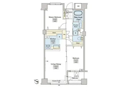 レジディアタワー上池袋(2LDK/6階)の間取り写真