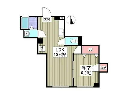 ファミール希望ヶ丘(1LDK/1階)の間取り写真