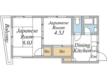 王子ミツワビル(2DK/4階)の間取り写真
