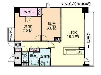 VITA瑞光(2LDK/6階)の間取り写真