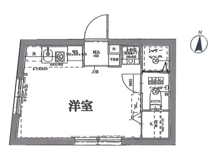 カサブランカ上野入谷(ワンルーム/1階)の間取り写真