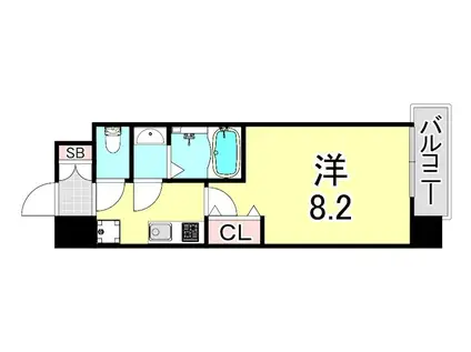 LIVIAZ KOBE SOLEIL(1K/6階)の間取り写真