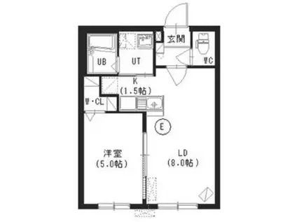 クレストN13(1LDK/4階)の間取り写真