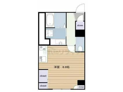 カサ・モンテ(ワンルーム/1階)の間取り写真