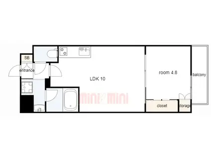 ヴィオラ西宮(1LDK/6階)の間取り写真