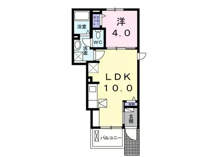 エクセル メゾンB(1LDK/1階)の間取り写真