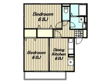 コート・フローラ(2DK/2階)の間取り写真