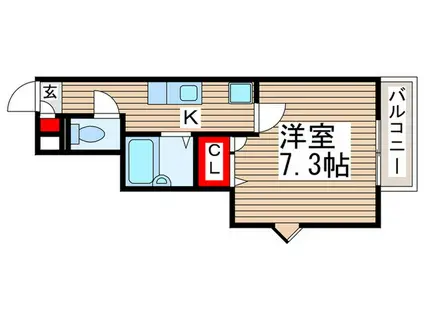 万精ハイツ(1K/2階)の間取り写真