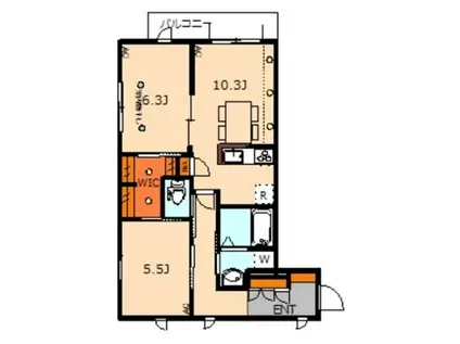 ピエス北烏山(2LDK/3階)の間取り写真