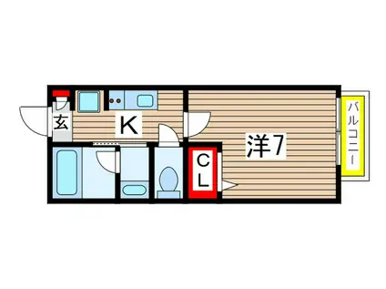 シャルム桜木(1K/2階)の間取り写真