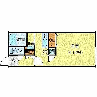 モデュロール白山2(ワンルーム/4階)の間取り写真