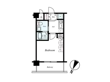 ブライズ大森東(1K/4階)の間取り写真