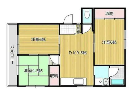 サンハイム住(3LDK/2階)の間取り写真