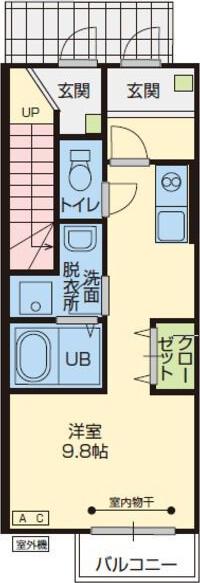 いわて銀河鉄道線 青山駅(岩手) 徒歩18分 2階建 築7年(ワンルーム/1階)の間取り写真