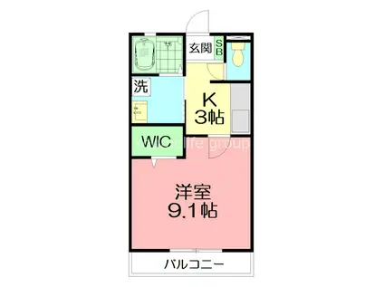 センチュリーハイムII(1K/1階)の間取り写真