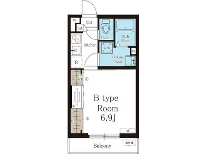 リブリ・検見川町(1K/1階)の間取り写真