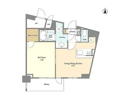 オーキッドレジデンス神楽坂(1LDK/1階)の間取り写真