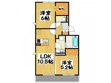 メゾン・ジャンティーユ(2LDK/3階)の間取り写真