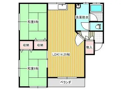 M Sクリーン(2LDK/1階)の間取り写真