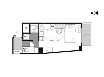 メゾン第5新大阪(ワンルーム/10階)の間取り写真