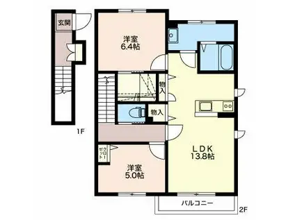 クオレール(2LDK/1階)の間取り写真
