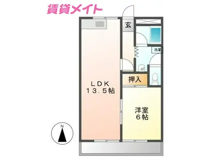 シーハイツ(1LDK/1階)の間取り写真