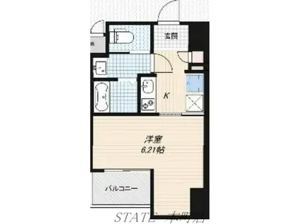 ARTIZA森ノ宮D.C(1K/8階)の間取り写真