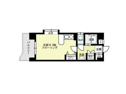 パークコート箱崎イースト(ワンルーム/1階)の間取り写真