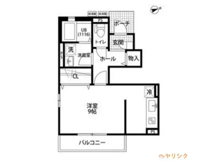 クレール ヴェールメゾンI(1K/1階)の間取り写真