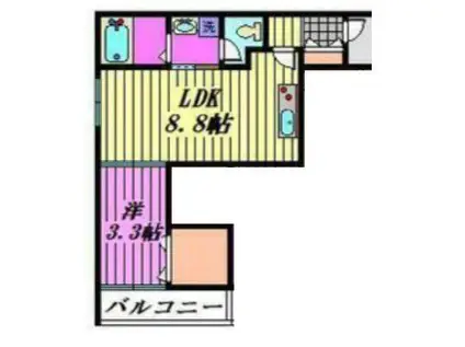 狭山市入間川3丁目アパート(1LDK/3階)の間取り写真