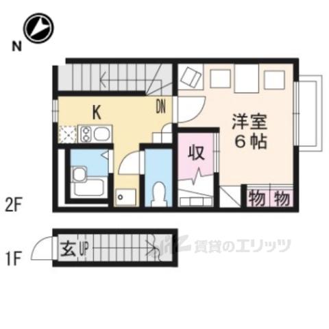 レオパレス野洲(1K/2階)の間取り写真