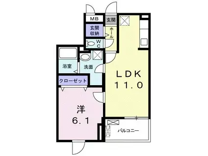 ラシーヌ 菊名 II S(1LDK/3階)の間取り写真