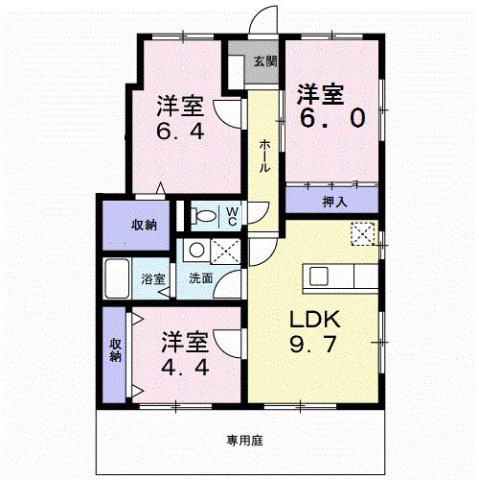 プリマベーラ(3LDK/1階)の間取り写真