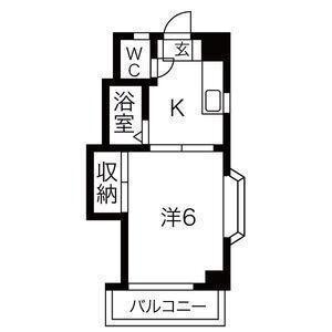 豊徳ハイツ(1K/3階)の間取り写真