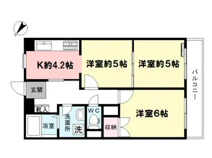 EXIVE上井草(3K/1階)の間取り写真