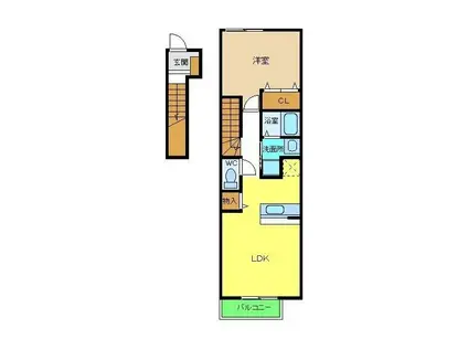 アイリィービュー(1LDK/2階)の間取り写真