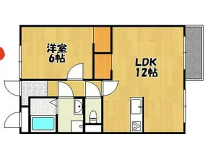 グランジュール壱番館(1LDK/2階)の間取り写真