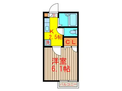 DANSEUR(1K/1階)の間取り写真