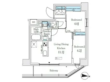 プライムブリス品川中延(2LDK/7階)の間取り写真