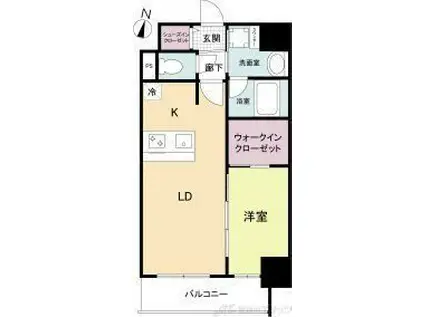 D.CLAREST本庄東FJRE(1LDK/8階)の間取り写真