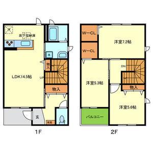 パルファンシャーメゾン(3LDK/1階)の間取り写真