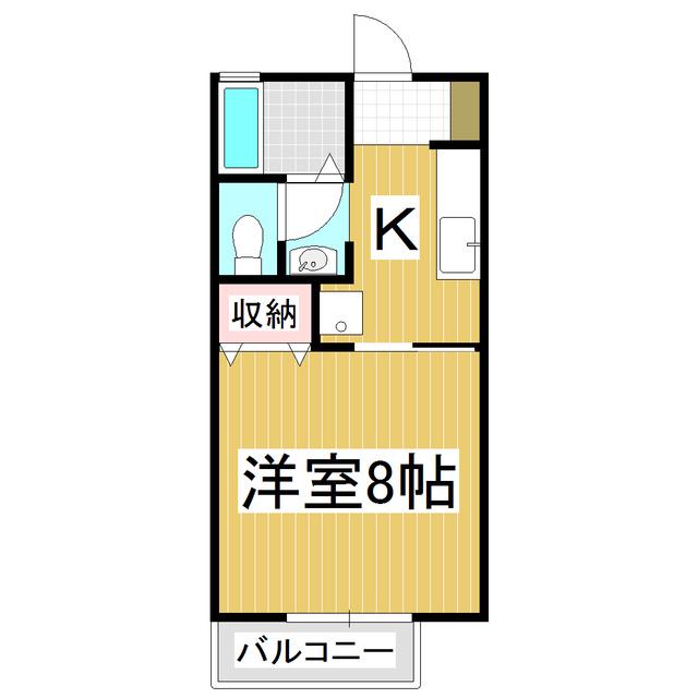 ルミエール A棟(1K/2階)の間取り写真
