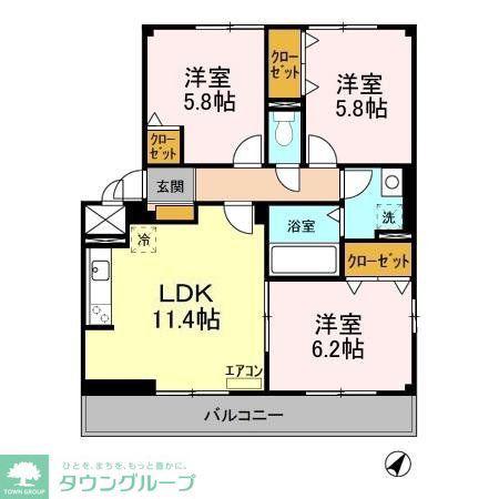 コンフォート新柏A(3LDK/3階)の間取り写真