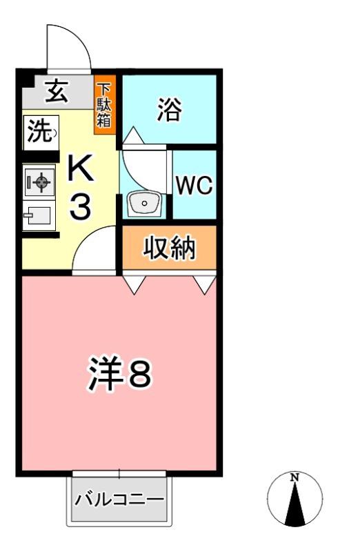セジュール大樹(1K/2階)の間取り写真