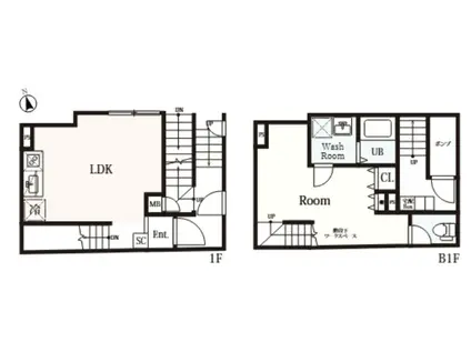 THE VERTEX碑文谷(1LDK/1階)の間取り写真