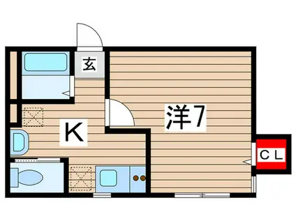 オージーパークハウス(1K/1階)の間取り写真