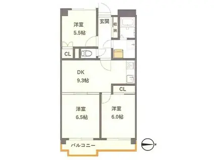 サンライフ南蒲田(3DK/7階)の間取り写真