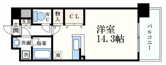 サンライズ北条(ワンルーム/3階)の間取り写真