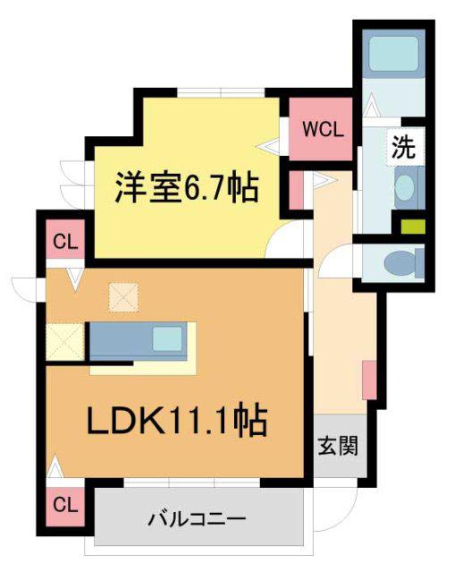 ネオ レジデンス(1LDK/1階)の間取り写真